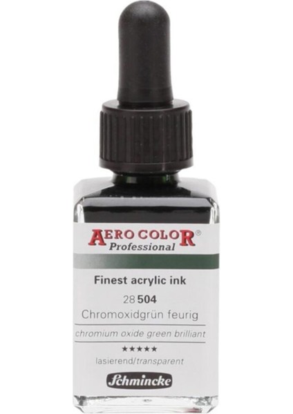 Aero Color Airbrush Akrilik Mürekkep 28 ml 504 Chromium O x ide Green Brilliant