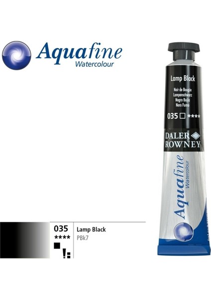 Aquafine Tüp Sulu Boya 8 ml 035 Lamp Black
