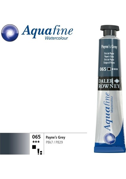 Aquafine Tüp Sulu Boya 8 ml 065 Paynes Grey