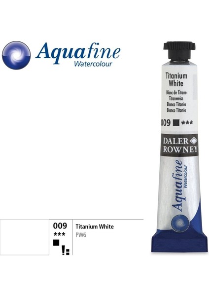 Aquafine Tüp Sulu Boya 8 ml 009 Titanium White