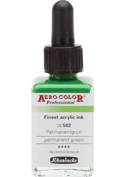 Aero Color Airbrush Akrilik Mürekkep 28 ml 502 Permanent Green