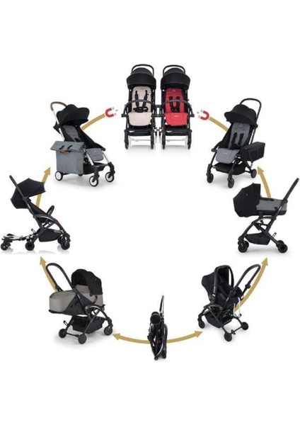 Connect 3 Bebek Arabası Black-Sand Travel Set Citi-2 Black