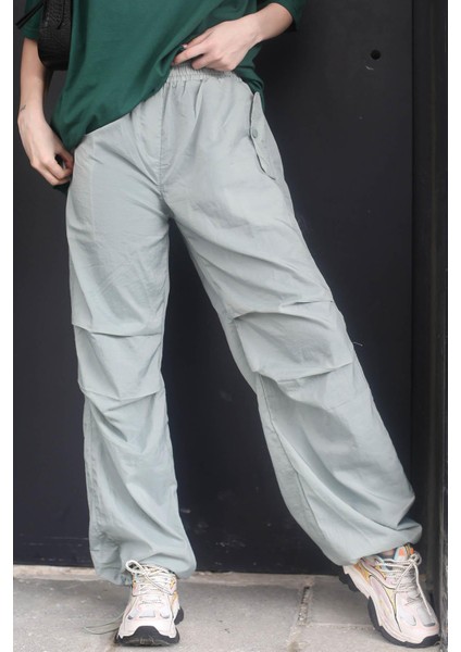 Mint Yeşili Paraşüt Jogger Kadın Pantolon MG1726