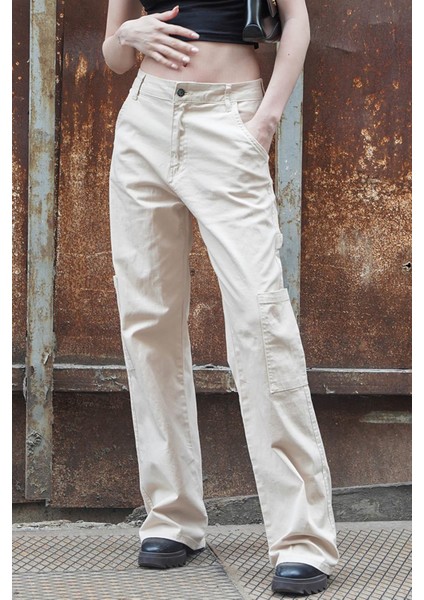 Bej Straight Fit Kargo Pantolon MG1601 fiyatları