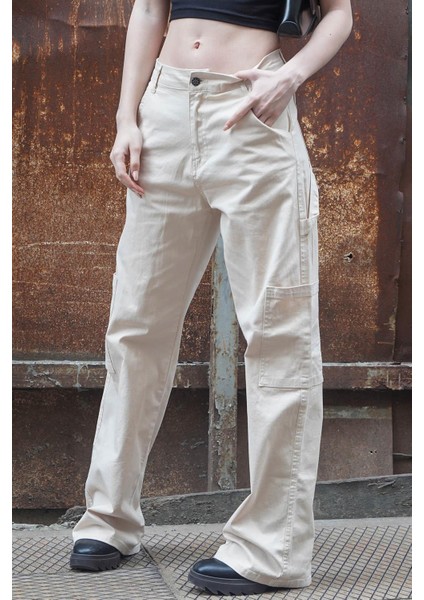 Bej Straight Fit Kargo Pantolon MG1601 modelleri