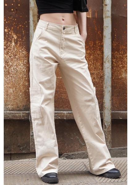 Bej Straight Fit Kargo Pantolon MG1601 fırsatları