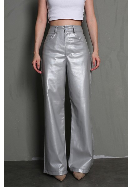 Gümüş Deri Basic Kadın Pantolon MG1316 fiyatları