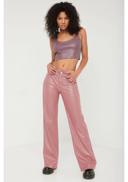 Gül Kurusu Deri Basic Kadın Pantolon MG1316 modelleri