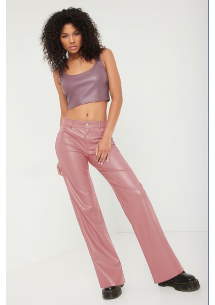 Gül Kurusu Deri Basic Kadın Pantolon MG1316 fırsatları