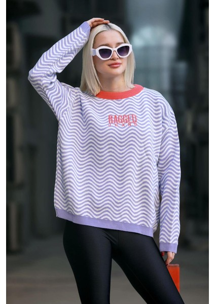 Lila Oversize Kadın Kazak MG1251 modelleri