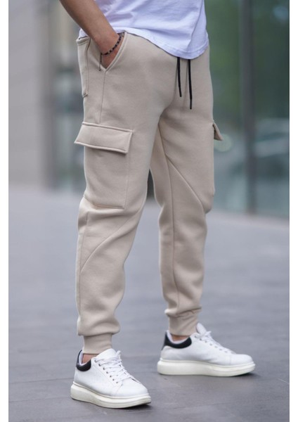 Bej Kargo Cep Erkek Eşofman Altı 6526 modelleri