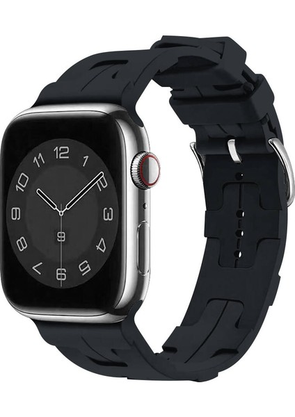 Apple Watch Seri 1/2/3 42MM Uyumlu Metal Tokalı Silikon Kordon