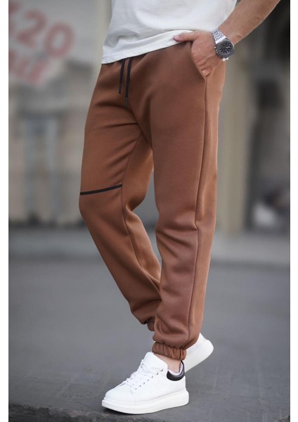 Kahverengi Cep Detaylı Erkek Basic Eşofman Altı 6523
