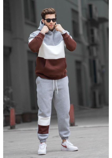 Gri Kapüşonlu Erkek Eşofman Takımı 5926 fiyatları