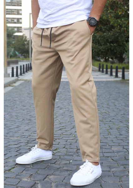 Bej Basic Jogger Pantolon 5486