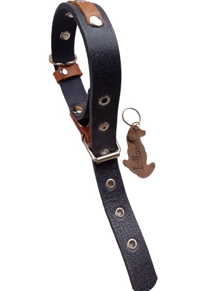 Köpek boyun tasması hakiki deri kalınlık:4mm genişlik:2,5cm boyun ölçüsü:XXL.40-60cm ayarlamalı dog collar T1-15 fırsatları