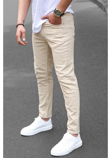 Erkek Bej Kanvas Slim Fit Pantolon fiyatları