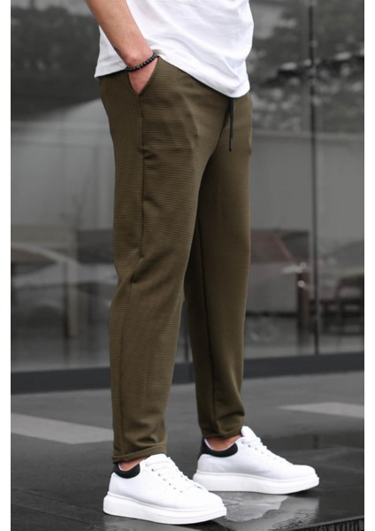 Haki Basic Waffle Kumaş Erkek Pantolon 6509