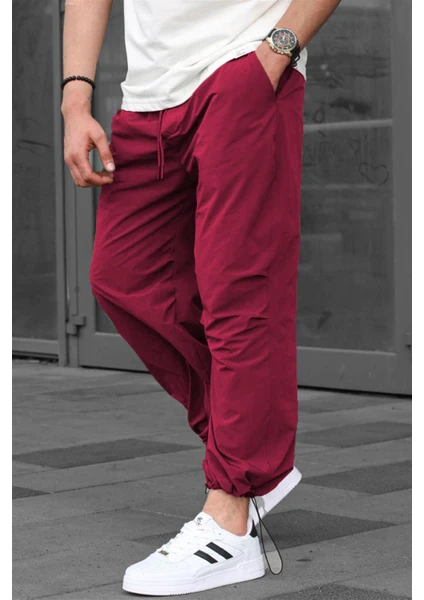 Bordo Regular Fit Erkek Paraşüt Pantolon 6504