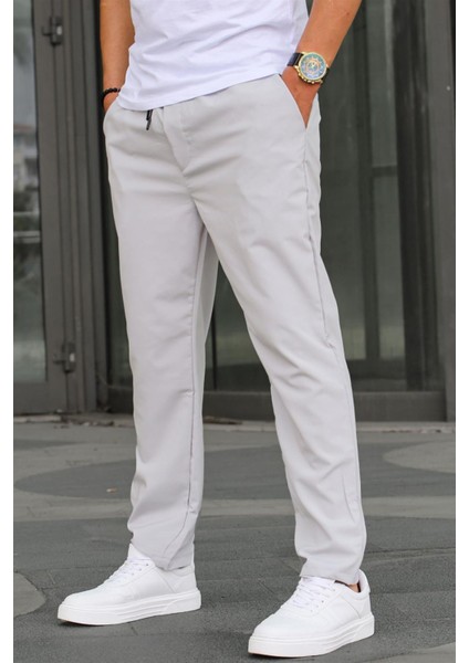 Paraşüt Kumaş Boyalı Gri Basic Erkek Pantolon 6513
