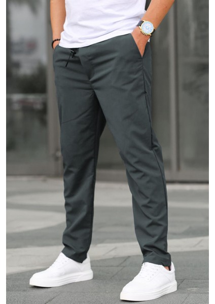 Waffle Kumaş Antrasit Basic Erkek Pantolon 6513