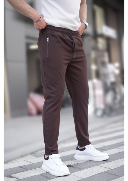 Kahverengi Fermuar Detaylı Erkek Pantolon 6520 fiyatları