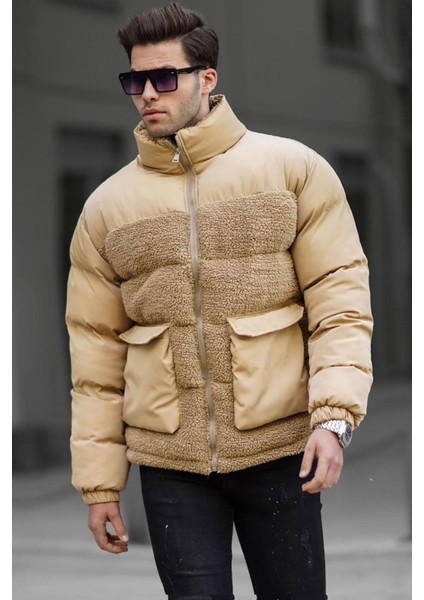 Camel Dik Yaka Erkek Şişme Mont 6860 fiyatları