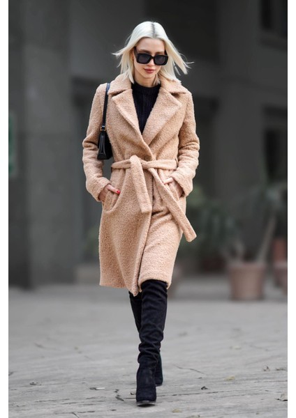 Camel Astarlı Buklet Kadın Kaban MG1970