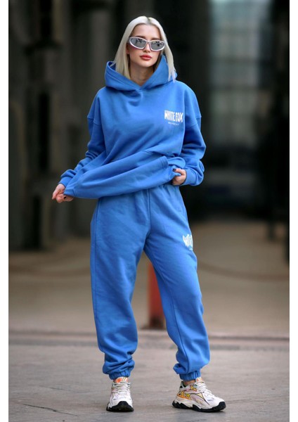 Mavi Kapüşonlu Kadın Eşofman Takımı MG1917 modelleri