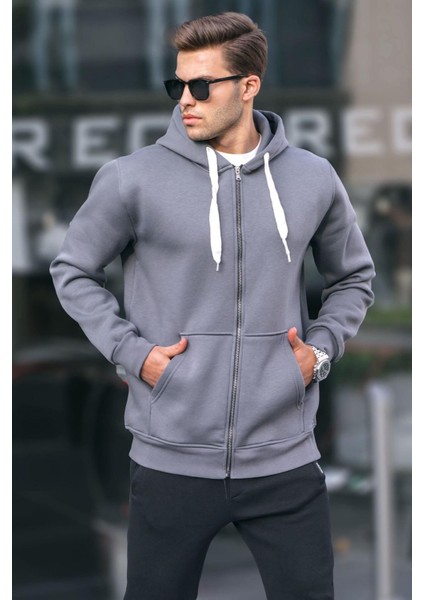 Füme Kapüşonlu Regular Fit Erkek Sweatshirt 6140