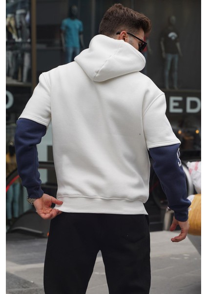 Ekru Nakışlı Kapüşonlu Sweatshirt 6141 fiyatları