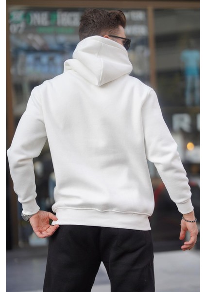 Ekru Kapüşonlu Düğme Detaylı Sweatshirt 6150 modelleri