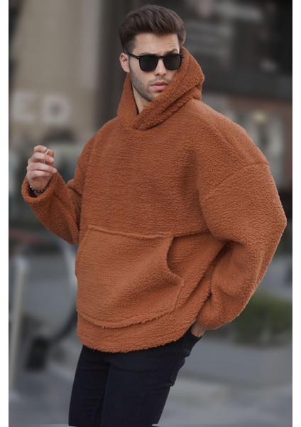 Kiremit Oversize Peluş Erkek Sweatshirt 6160