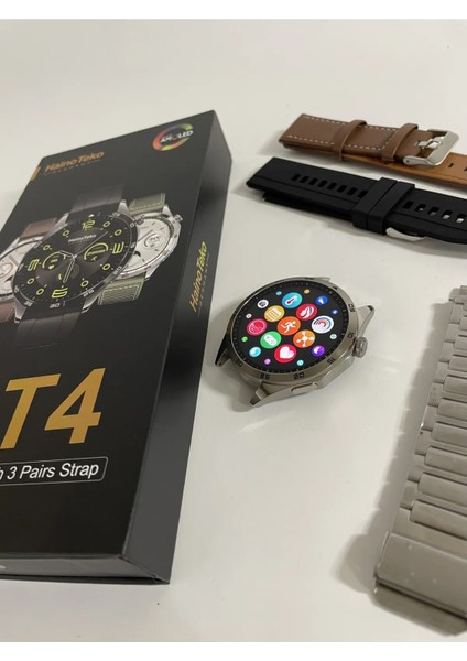 Gt4 Amoled Ekran 3 Kordonlu Akıllı Saat (Haino Teko RW44 ) 3 Kordon Gümüş Kasa