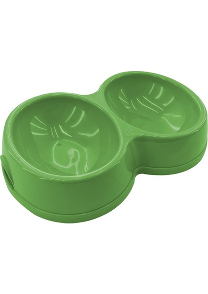 8566 Çiftli Kedi/köpek Mama Kabı Yeşil