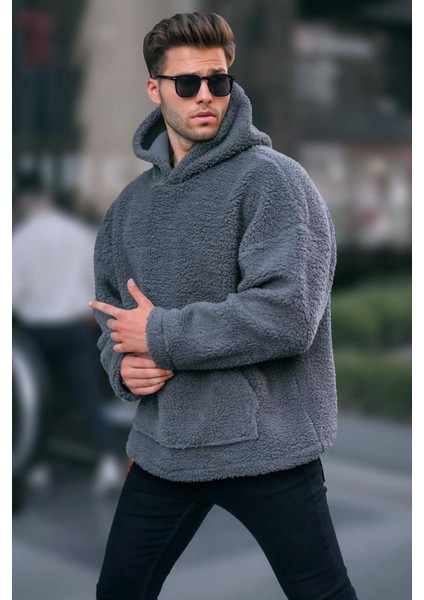 Füme Oversize Peluş Erkek Sweatshirt 6160 fiyatları