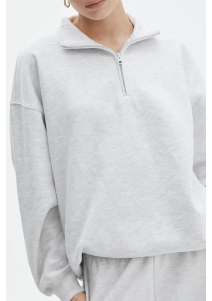 Grimelanj Fermuar Detaylı Oversize Sweatshirt MG1933 modelleri