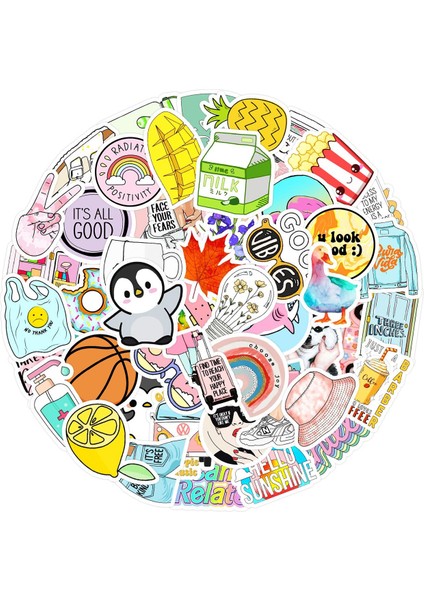 25'li Su Geçirmez Opak Sticker Seri : 18