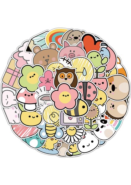 25'li Su Geçirmez Opak Sticker Seri : 19