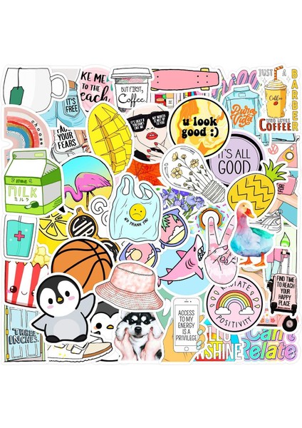 25'li Su Geçirmez Opak Sticker Seri : 19 modelleri