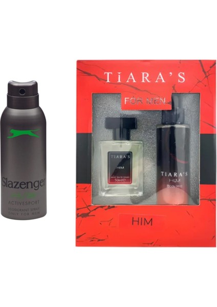 Activesport Yeşil Deodorant Spray (150 Ml) +Tiaras Him Erkek Parfüm Edt 50 ml +Body Mist