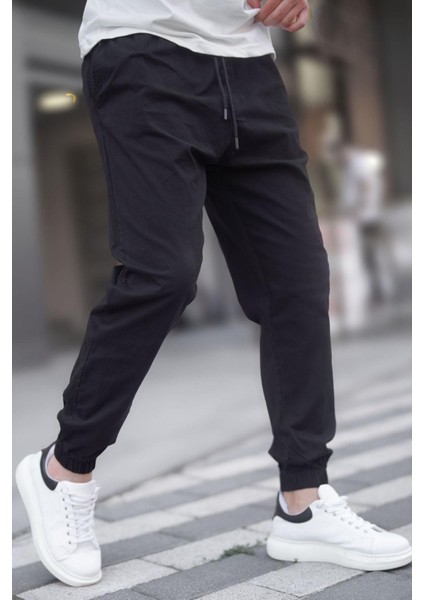 Siyah Relaxed Jogger Pantolon 6853