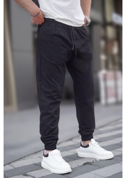 Siyah Relaxed Jogger Pantolon 6853 modelleri