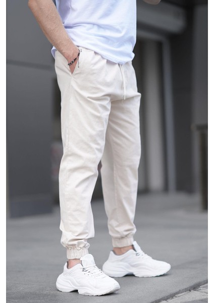 Bej Relaxed Jogger Pantolon 6853