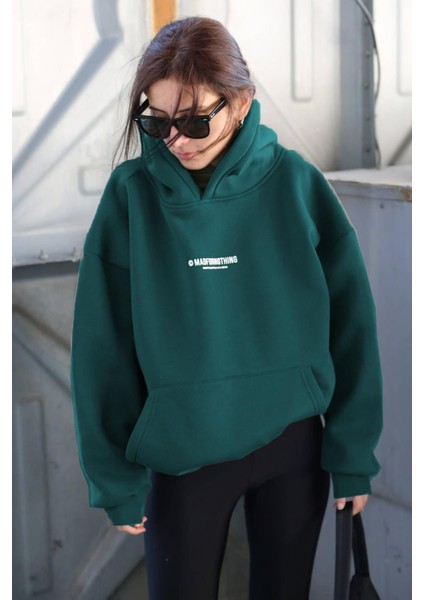 Petrol Mavi Baskılı Oversize Sweatshirt MG1287 fiyatları