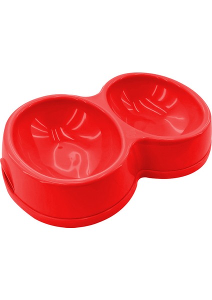 8566 Çiftli Kedi/köpek Mama Kabı Kırmızı