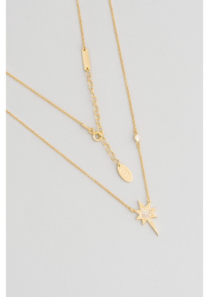 Işıldayan Bff 18 Ayar Sarı Altın Kaplama 49 cm Gümüş Arkadaş Kolyesi