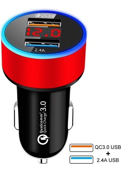 Araba Şarjı Kırmızı USB Araba Şarjı Hızlı Şarj 3.0 Xiaomi Redmi Için Not 5 6 7 8 8t Pro 5A 6A 7A 8A Redmi S2 Go K20 K30 Hızlı Cep Telefonu Şarj Cihazı (Yurt Dışından)