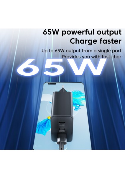 Ab-Beyaz 65W USB C Şarj Cihazı USB Şarj Cihazı C Tipi Hızlı Şarj USB Duvar Hızlı Şarj Adaptörü iPhone 14 13 12 Pro Max Xiaomi Samsung (Yurt Dışından) modelleri