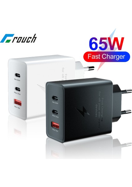 Ab-Beyaz 65W USB C Şarj Cihazı USB Şarj Cihazı C Tipi Hızlı Şarj USB Duvar Hızlı Şarj Adaptörü iPhone 14 13 12 Pro Max Xiaomi Samsung (Yurt Dışından) indirimleri
